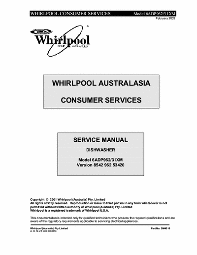 whirlpool 6ADP962-3IXM whirlpool 6ADP962-3IXM service manual