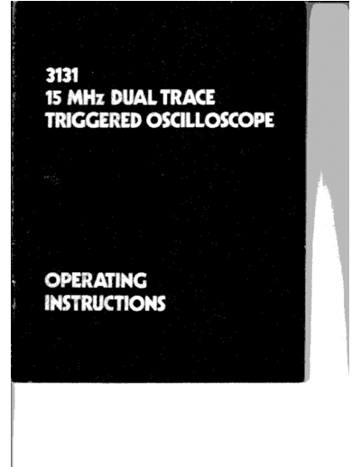 Crotech 3131 Crotech 3131 Oscilloscope Oscilloscope 15Mhz Dual trace Service Manual.