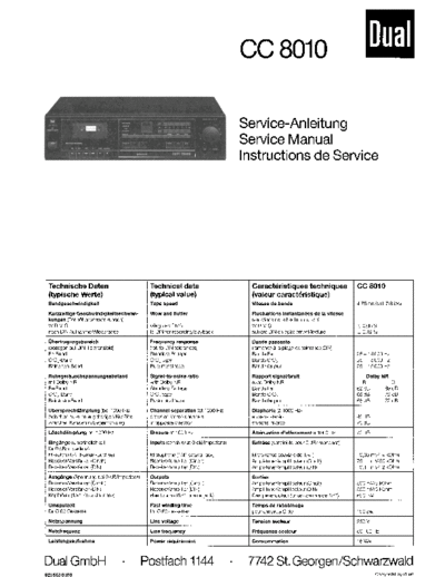 Dual CC 8010 service manual
