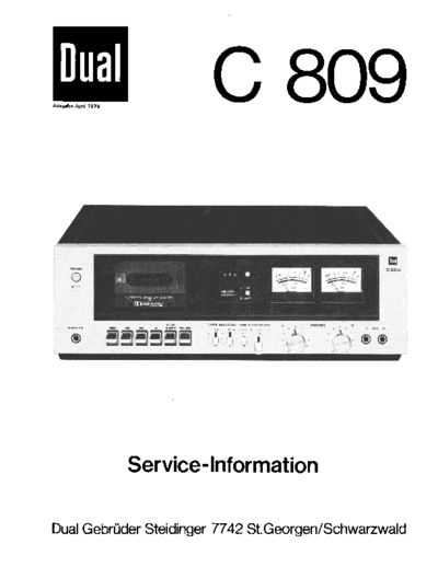 Dual C 809 service manual