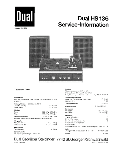 Dual HS 136 service manual
