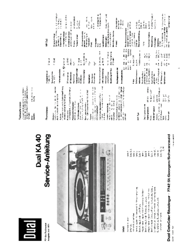 Dual KA 40 service manual