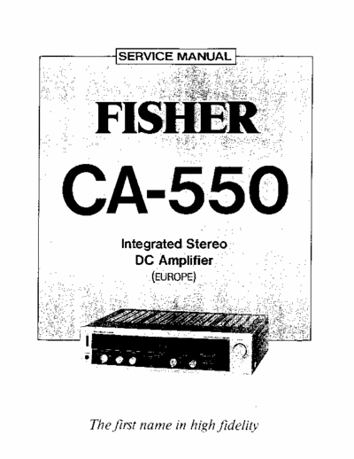 Fisher ca 550 Service manual