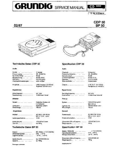 Grundig CDP 50 service manual