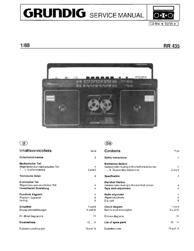 Grundig RR 435 service manual