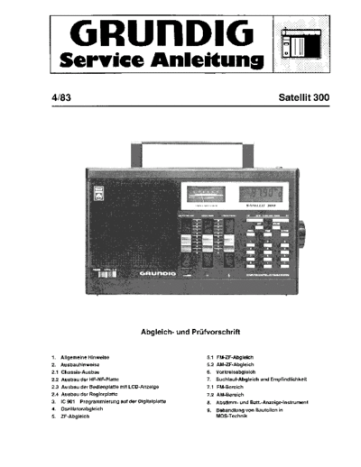 Grundig Satelit 300 service manual