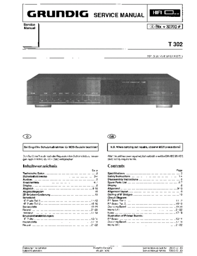 Grundig T 302 service manual