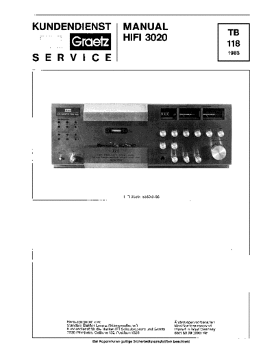 ITT HiFi 3020 service manual