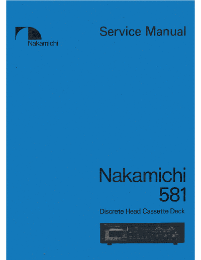 Nakamichi 581 cassette deck