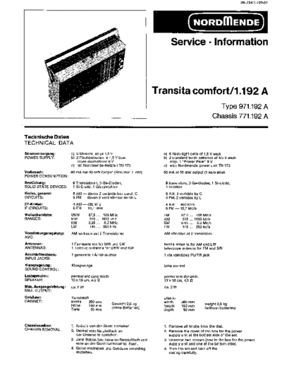 Nordmende transita comfort 1.182A service manual