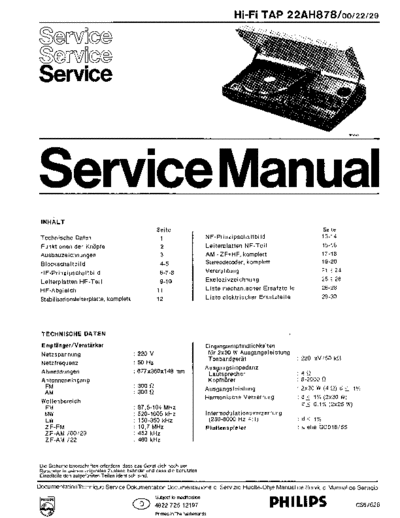 Philips 22AH878 service manual