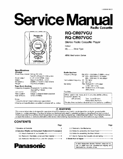 panasonic rq-l340 manual
