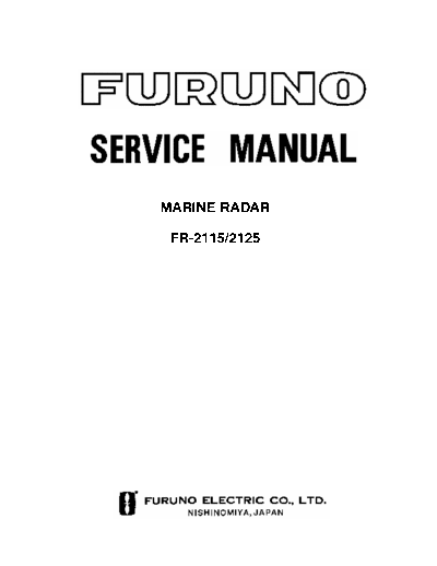 Furuno FR2115 Radar Furuno FR2115 service manual