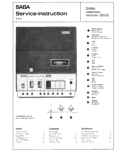 Saba cassettenrecorder 320 G service manual