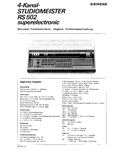 Siemens 4-Kanal_Studiomeister RS 502 service manual