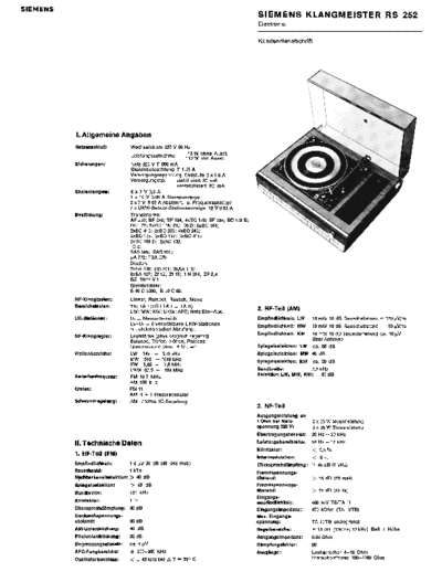Siemens Klangmeister RS 252 service manual