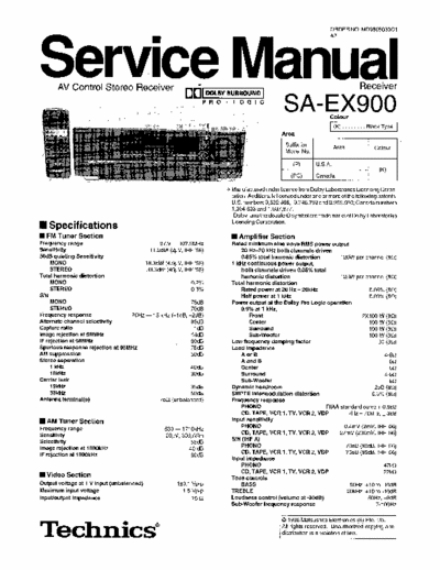 Technics SAEX900 receiver
