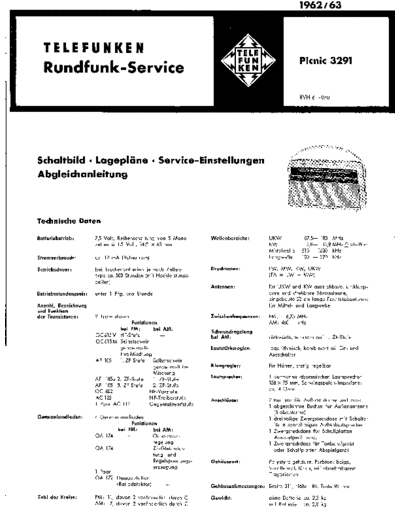 Telefunken Picnic 3291 service manual