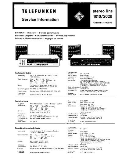 Telefunken stereo line 1010 2020 service manual