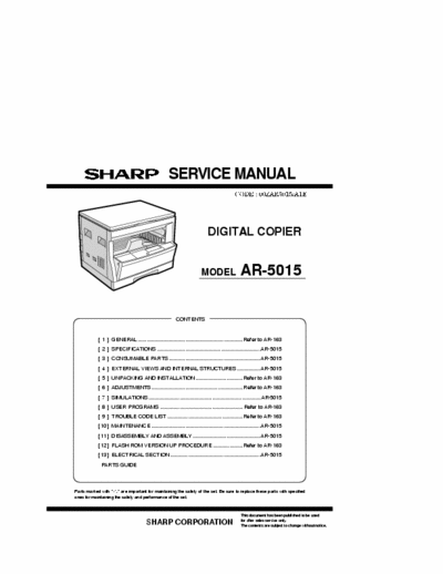 SHARP AR-5015 Sharp AR-5015 service manual.