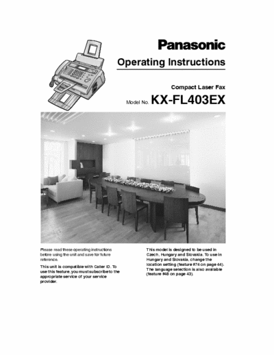 PANASONIC KX-FL403UA I need Manual for this Fax - the english version.

use winrar to extract