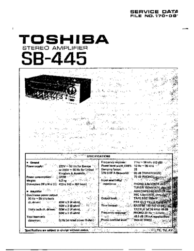 TOSHIBA SB-445+ +Stereo+Amplifier  TOSHIBA Audio SB-445 SB-445+Toshiba+Stereo+Amplifier.pdf
