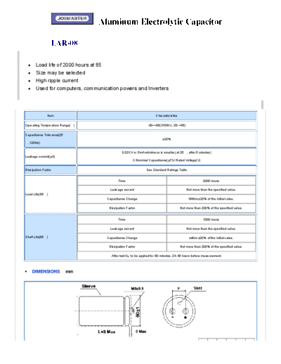 Joemaster [screw-terminal] LAR-08 Series  . Electronic Components Datasheets Passive components capacitors Joemaster Joemaster [screw-terminal] LAR-08 Series.pdf