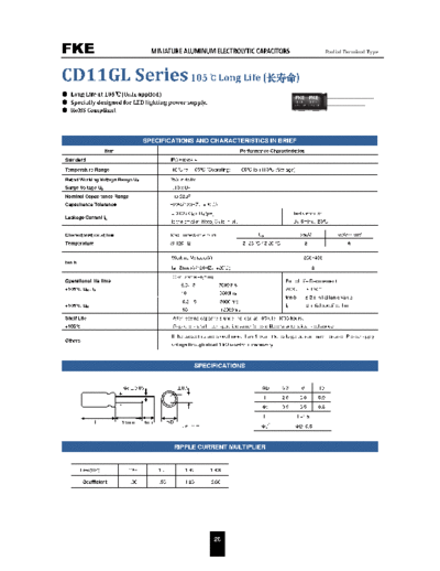 FKE [radial thru-hole] CD11GL Series  . Electronic Components Datasheets Passive components capacitors FKE FKE [radial thru-hole] CD11GL Series.pdf
