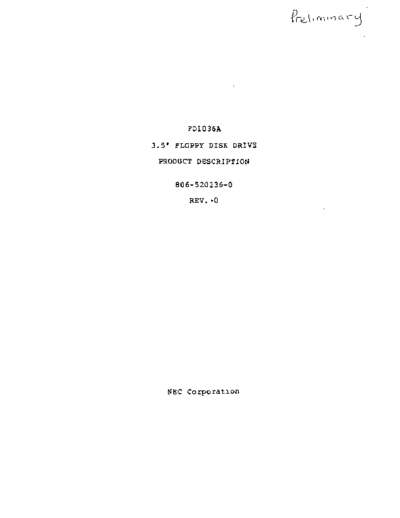 NEC FD1036A Preliminary Product Description Aug85  NEC FD1036A_Preliminary_Product_Description_Aug85.pdf