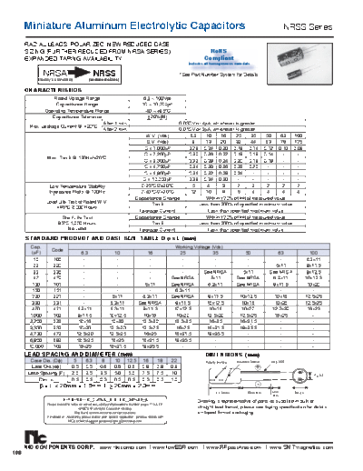 NIC [radial thru-hole] NRSS Series  . Electronic Components Datasheets Passive components capacitors NIC NIC [radial thru-hole] NRSS Series.pdf