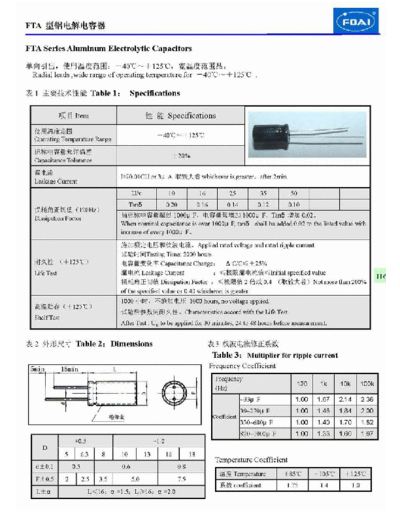 Foai [radial thru-hole] FTA Series  . Electronic Components Datasheets Passive components capacitors Foai Foai [radial thru-hole] FTA Series.pdf