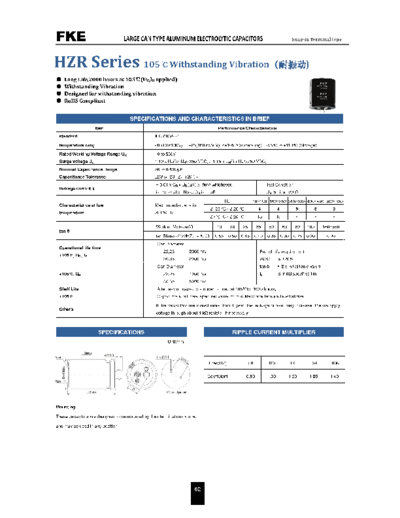 FKE [snap-in] HZR SERIES Series  . Electronic Components Datasheets Passive components capacitors FKE FKE [snap-in] HZR SERIES Series.pdf