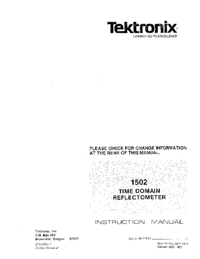 Tektronix TEK 1502 INST Only  Tektronix TEK 1502 INST Only.pdf