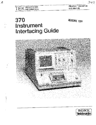 Tektronix TEK 370 Instrument Interfacing Guide  Tektronix TEK 370 Instrument Interfacing Guide.pdf