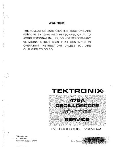 Tektronix TEK 475A Service  Tektronix TEK 475A Service.pdf