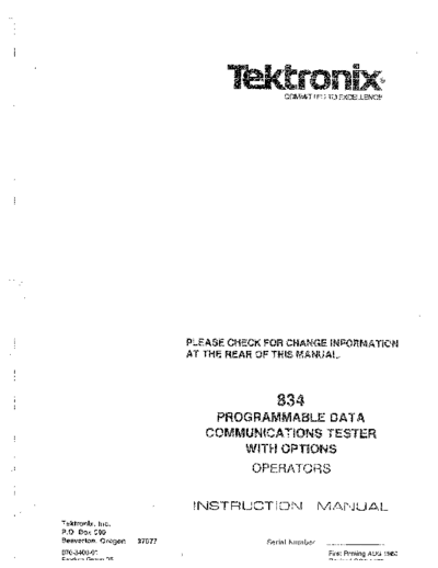 Tektronix TEK 834 Instruction  Tektronix TEK 834 Instruction.pdf