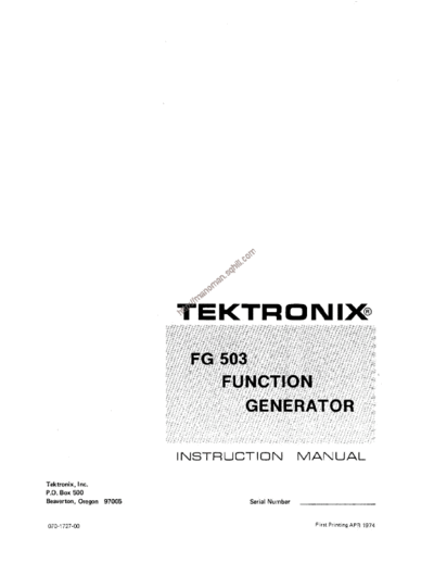 Tektronix fg503    Tektronix fg503  .pdf