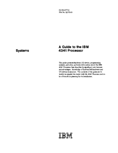 IBM GC20-1877-0 4341 ProcessorGuide Jun80  IBM 43xx GC20-1877-0_4341_ProcessorGuide_Jun80.pdf