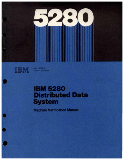 IBM GA21-9357-0 5280 Machine Verification Manual Apr80  IBM 528x GA21-9357-0_5280_Machine_Verification_Manual_Apr80.pdf