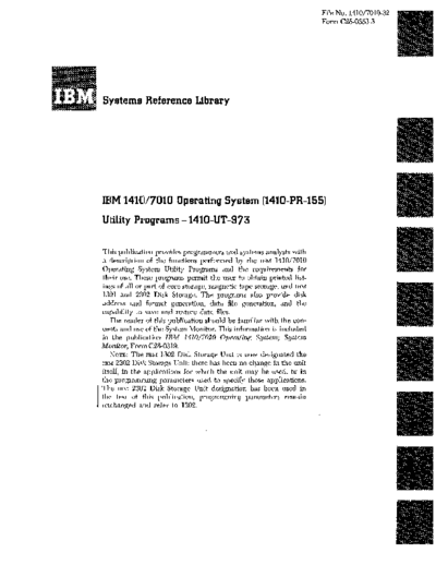 IBM C28-0353-3 1410 utilPgms  IBM 1410 C28-0353-3_1410_utilPgms.pdf