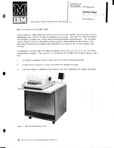 IBM G24-1444-1 1014 Remote Inquiry Unit  IBM 1410 G24-1444-1_1014_Remote_Inquiry_Unit.pdf