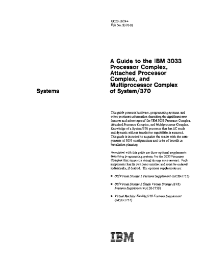 IBM GC20-1859-4 3033 ProcessorComplex Apr79  IBM 303x GC20-1859-4_3033_ProcessorComplex_Apr79.pdf