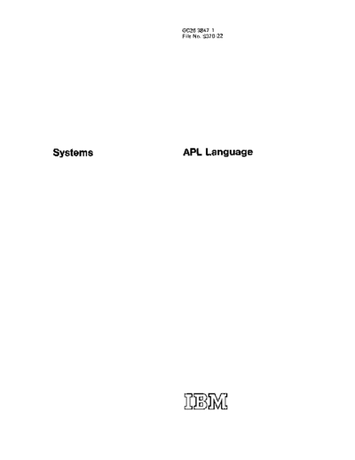 IBM GC26-3847-1 APL Language Feb76  IBM apl GC26-3847-1_APL_Language_Feb76.pdf
