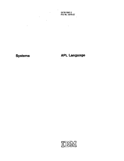 IBM GC26-3847-2 APL Language Jun76  IBM apl GC26-3847-2_APL_Language_Jun76.pdf