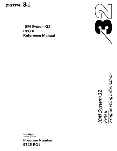 IBM SC21-7595-0 System32 RPGII Ref Jan75  IBM system32 SC21-7595-0_System32_RPGII_Ref_Jan75.pdf
