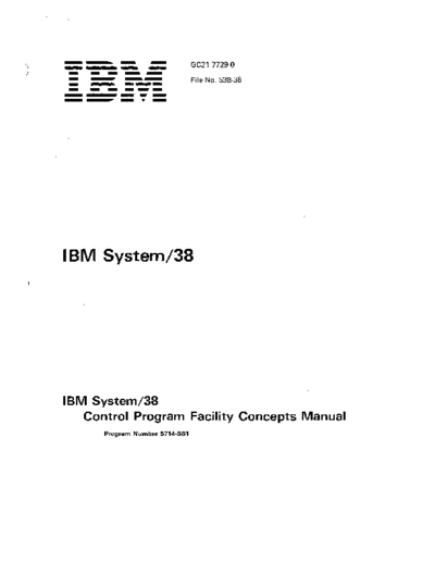 IBM GC21-7729-0 System 38 Control Program Facility Concepts Manual Oct78  IBM system38 GC21-7729-0_System_38_Control_Program_Facility_Concepts_Manual_Oct78.pdf