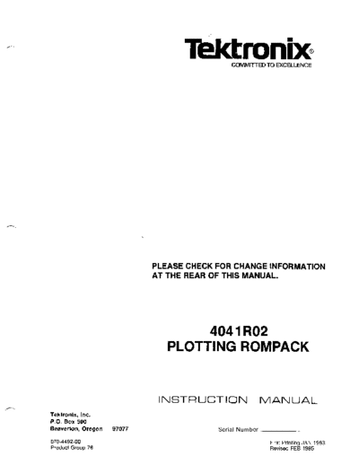 Tektronix 070-4492-00 4041R02 Plotting ROMPack Feb1985  Tektronix 404x 070-4492-00_4041R02_Plotting_ROMPack_Feb1985.pdf
