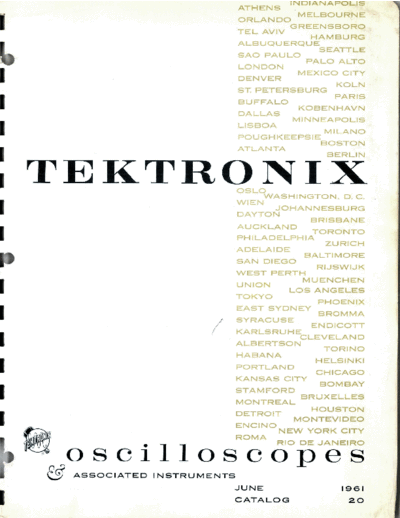 Tektronix Tektronix Catalog 1961-06 #20  Tektronix publikacje Tektronix_Catalog_1961-06_#20.pdf