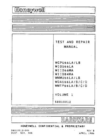 honeywell 58010012 DPS8 System Test And Repair Manual Vol1 Apr86  honeywell dps-8 58010012_DPS8_System_Test_And_Repair_Manual_Vol1_Apr86.pdf