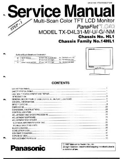 panasonic Panasonic HL1 TX-D4L31 [SM]  panasonic Monitor Panasonic_HL1_TX-D4L31_[SM].pdf